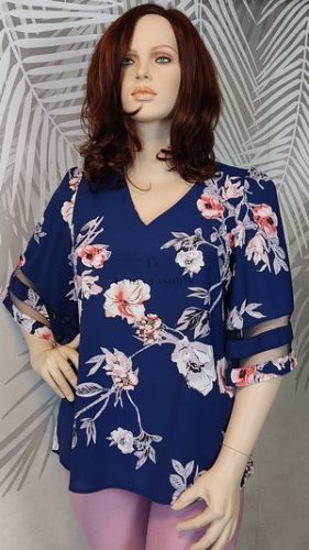 Nőies virágmintás plus size blúz 